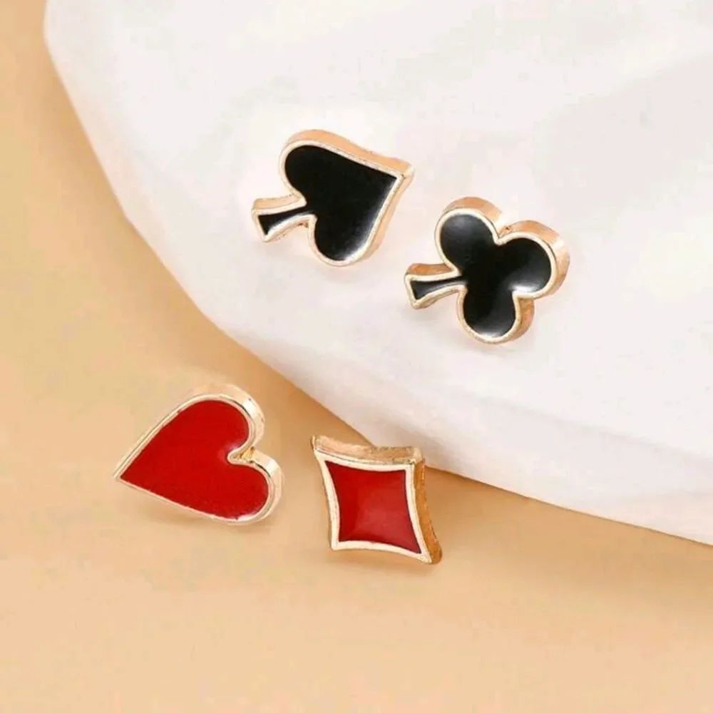 Playing Cards Suit Charm Mismatch Earrings